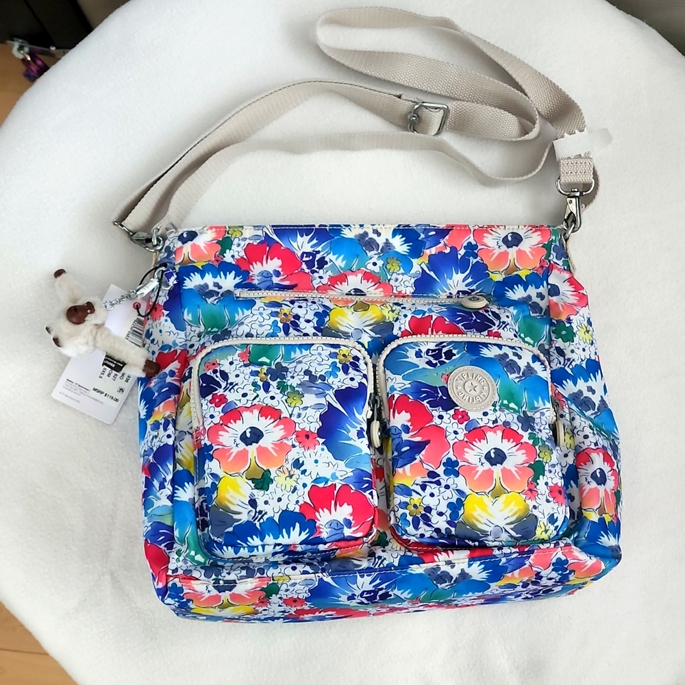 Kipling In Bloom Shoulder Crossbody bag Floral NEW
